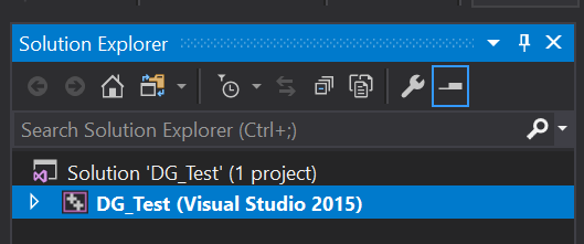 Solution Explorer with VS 2015