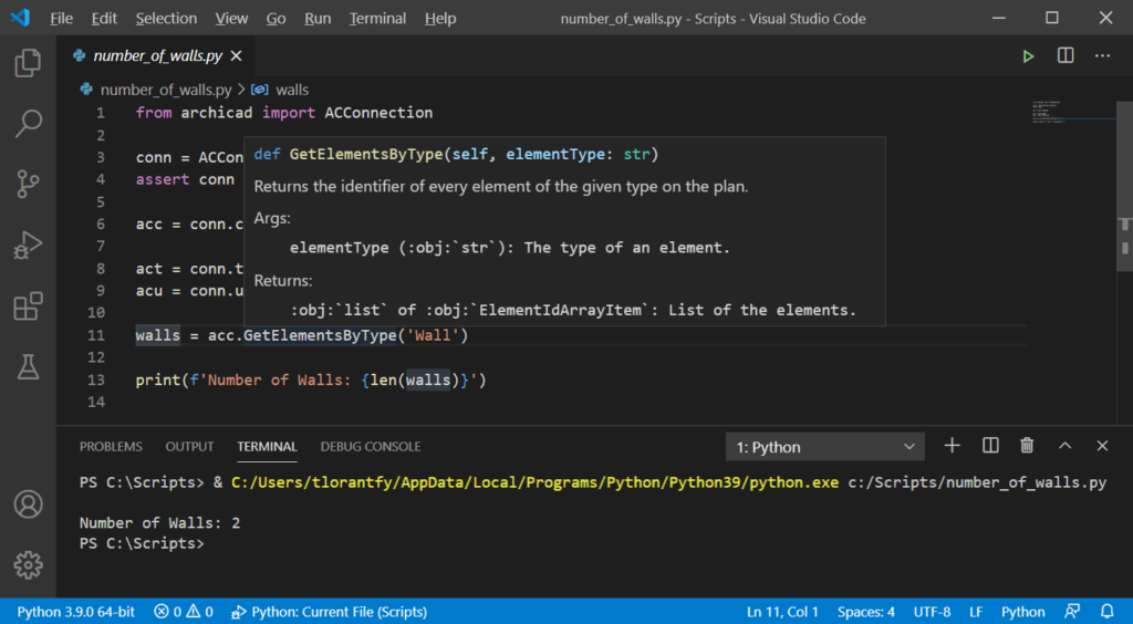 run python in visual studio